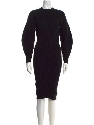 Pre-owned Mugler Wool Knee-length Dress In Black
