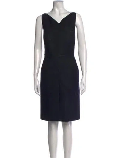 Pre-owned Mugler Wool Knee-length Dress In Black