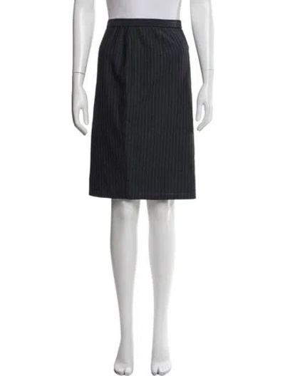 Pre-owned Mugler Wool Knee-length Skirt In Blue