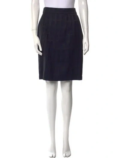 Pre-owned Mugler Wool Knee-length Skirt In Blue