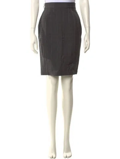 Pre-owned Mugler Wool Knee-length Skirt In Gray