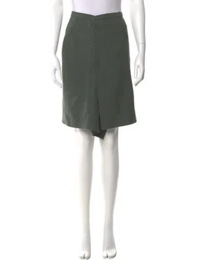 Pre-owned Mugler Wool Knee-length Skirt In Green