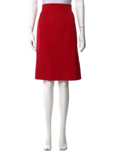 Pre-owned Mugler Wool Knee-length Skirt In Red