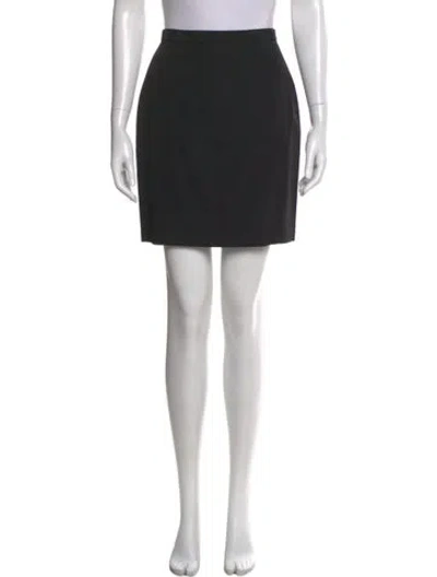 Pre-owned Mugler Wool Mini Skirt In Black