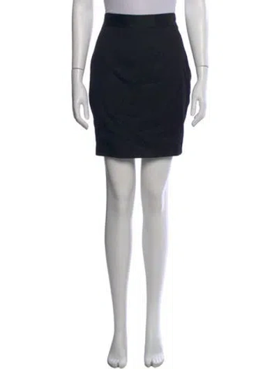 Pre-owned Mugler Wool Mini Skirt In Black