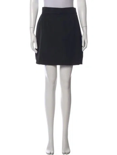 Pre-owned Mugler Wool Mini Skirt In Black