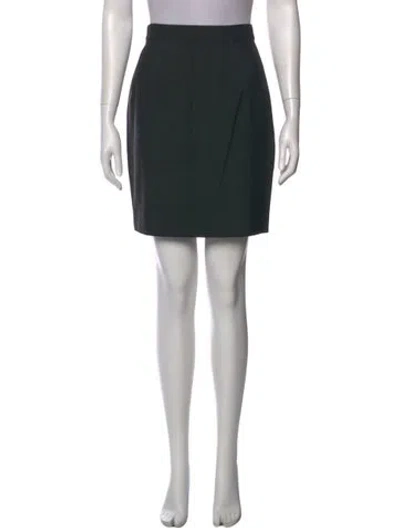 Pre-owned Mugler Wool Mini Skirt In Gray