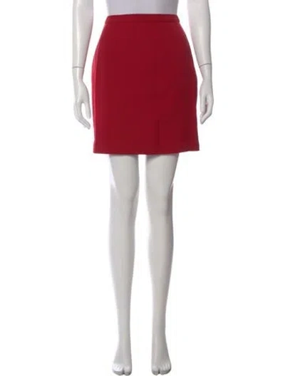 Pre-owned Mugler Wool Mini Skirt In Red