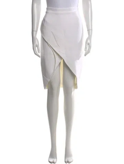 Pre-owned Mugler Wool Mini Skirt In White
