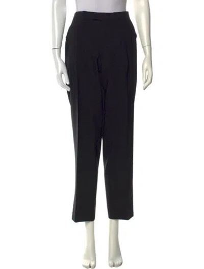 Pre-owned Mugler Wool Straight Leg Pants In Black