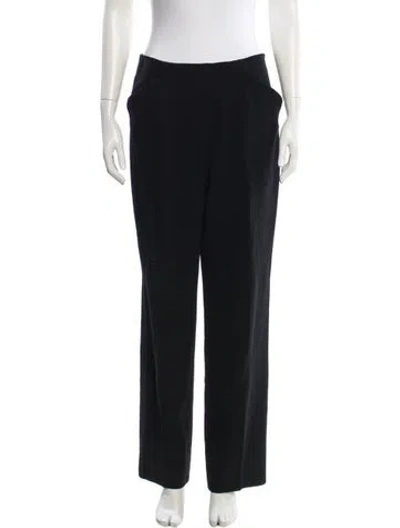 Pre-owned Mugler Wool Straight Leg Pants In Black