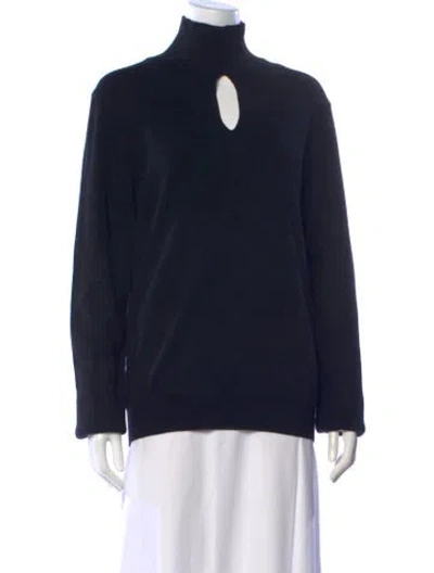 Pre-owned Mugler Wool Turtleneck Sweater W/ Tags In Black