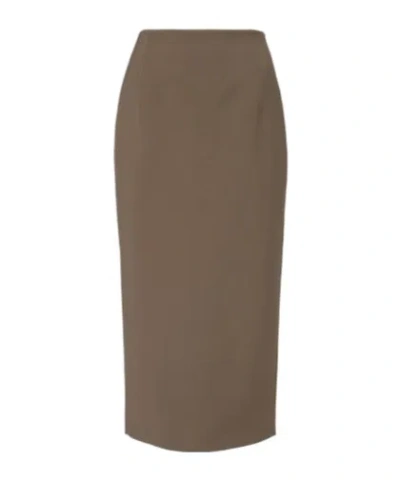 Mugler Wool-blend Pencil Skirt In Neutral
