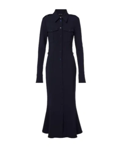Mugler Wool-blend Shirt Dress In Multi