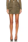 Mugler Workwear Skirt In Kaki