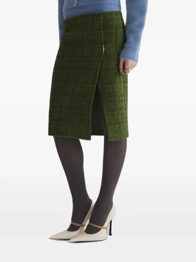 Mugler Wrap Skirt In Green