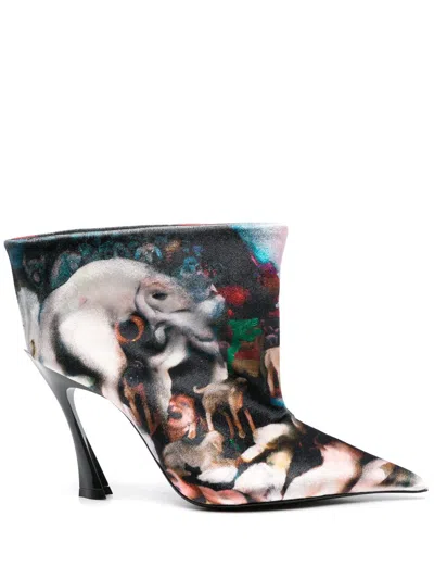 Mugler X Ambera Wellmann 95mm Velvet Boots In Green