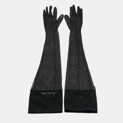 Pre-owned Mugler X H & M Black Mesh Second Skin Gloves S