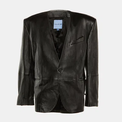 Pre-owned Mugler X Hm Black Faux Leather Jacket Xxl