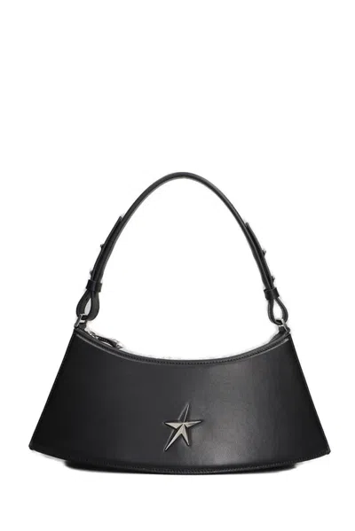 Mugler Shoulder Bag In Black Leather