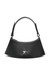 Mugler Leather Zenith Hobo Bag With Frontal Logo In Black