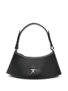 Mugler Leather Zenith Hobo Bag With Frontal Logo In Black