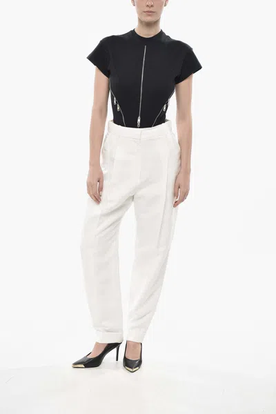Mugler Zip-detail Short-sleeve Bodysuit In Black