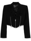 Mugler Zip-up Jacket In Black