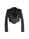 Mugler Zip-detail Cropped Leather Jacket