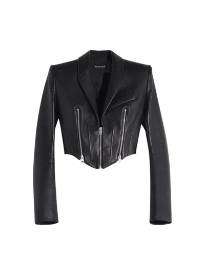 MUGLER MUGLER ZIPPED LEATHER JACKET