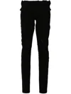 Mugler Zipped Scuba Trousers In Black
