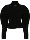 Mugler Zipped Sculpted Sleeves Jacket In Black
