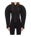 Mugler Zipped Sculpted Sleeves Jacket In Black