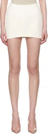 Mugler White Tailored Miniskirt In Nude
