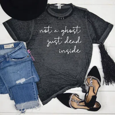 Mugsby Women's Not A Ghost Just Dead Inside Shirt In Black