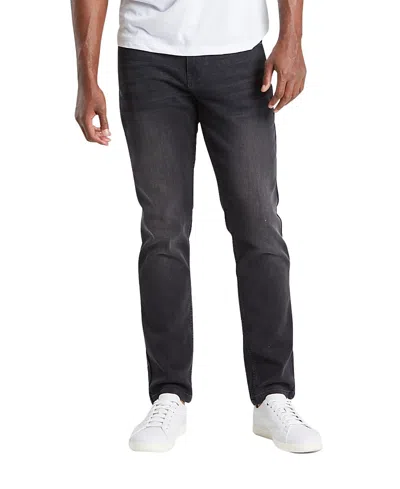 Mugsy Men's Classic Fit Jeans Signature Stretch Denim Dark Grey Wash In Gray