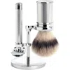 Mühle Chrome Silvertip Fiber & Closed Comb Safety Razor Shaving Set In Silver