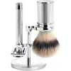 Mühle Chrome Silvertip Fiber & Open Comb Safety Razor Shaving Set In Silver