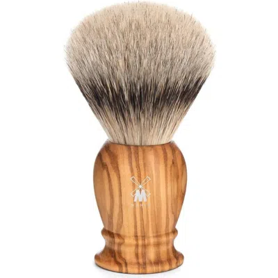 Mühle Classic Large Olive Wood Silvertip Badger Shaving Brush In Brown