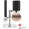 Mühle Hexagon Graphite 3-piece Silvertip Fiber Shaving Set In Black