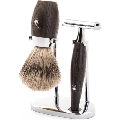 Mühle Kosmo Bog Oak 3-piece Fine Badger & Safety Razor Shaving Set
