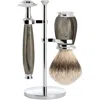 Mühle Purist Grained Beech Silvertip Badger Brush And Safety Razor Shaving Set