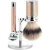 Mühle Rosegold Silvertip Fiber & Closed Comb Safety Razor Shaving Set In Gold