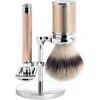 Mühle Rosegold Silvertip Fiber & Open Comb Safety Razor Shaving Set In Gold