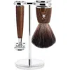 Mühle Rytmo Steamed Ash 3-piece Black Fiber & Safety Razor Shaving Set