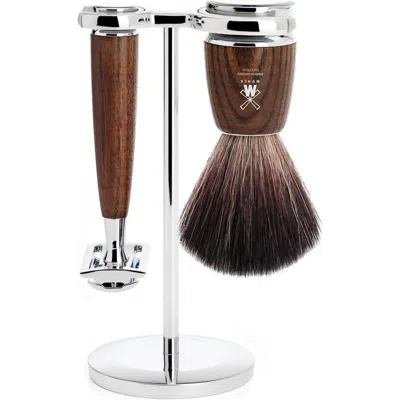 Mühle Rytmo Steamed Ash 3-piece Black Fiber & Safety Razor Shaving Set