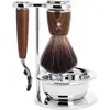 Mühle Rytmo Steamed Ash 4-piece Black Fiber & Mach-3 Shaving Set