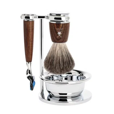 Mühle Rytmo Steamed Ash 4-piece Pure Badger & Fusion Shaving Set