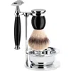 Mühle Sophist Black 4-piece Silvertip Fiber & Safety Razor Shaving Set In Black