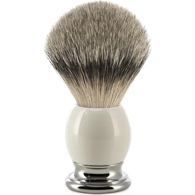 Mühle Sophist Porcelain & Chrome Silvertip Badger Shaving Brush In White